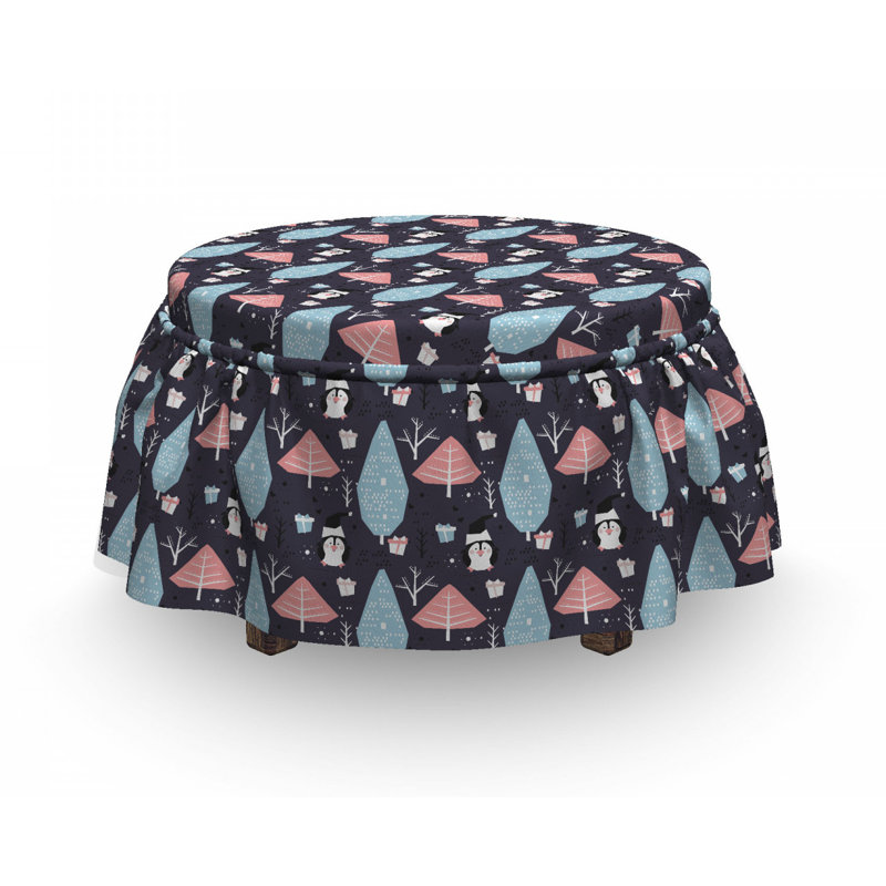 Housse pour repose-pieds penguins trees trees