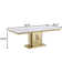 70.08" Rectangular Faux Marble Top Pedestal Dining Set