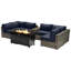 Ensemble de conversation pour 4 personnes avec foyer et coussins Sunbrella Lsi-1162666034