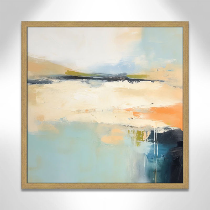 «Seashore Abstraction I Print» par Irena Orlov, L 23,5 po x H 23,5 po, Impression encadrée, Grain de bois naturel