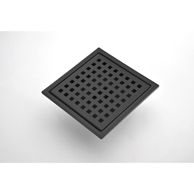 Drain de plancher de douche 6 pouces, Noir mat