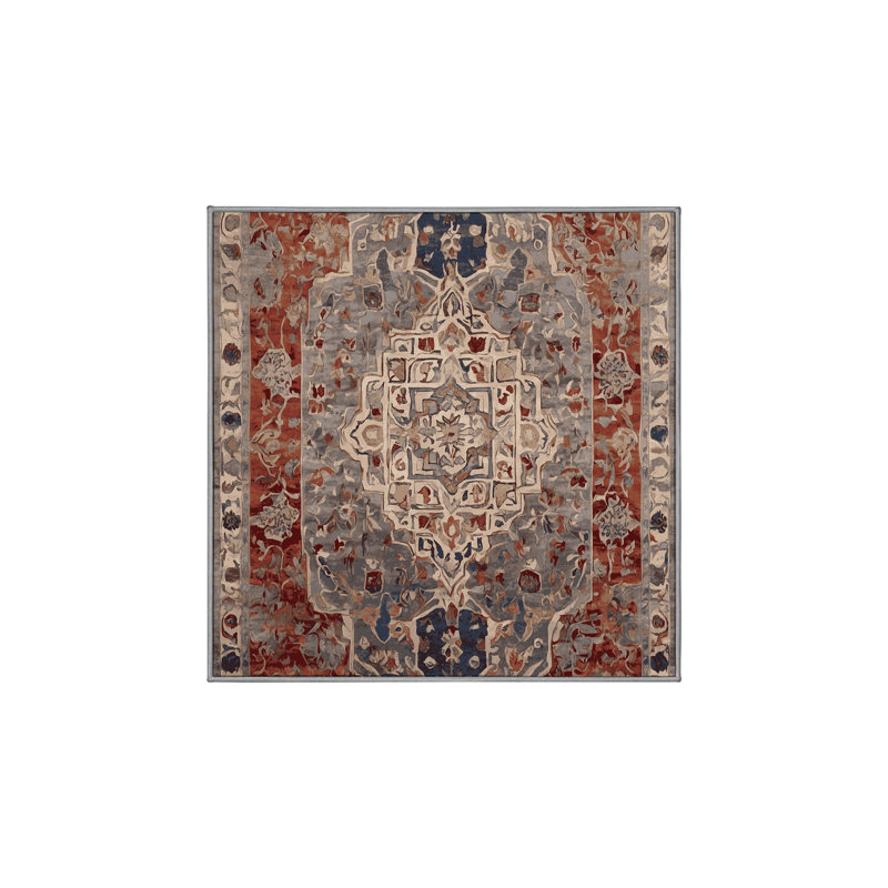 Tapis brun soyeux et moelleux, Carré 8 pi