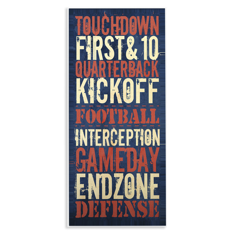 Cambra Touchdown Football Football, art textuel sur plaque