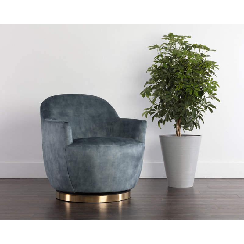Fauteuil pivotant rembourré Hudnut, Marine