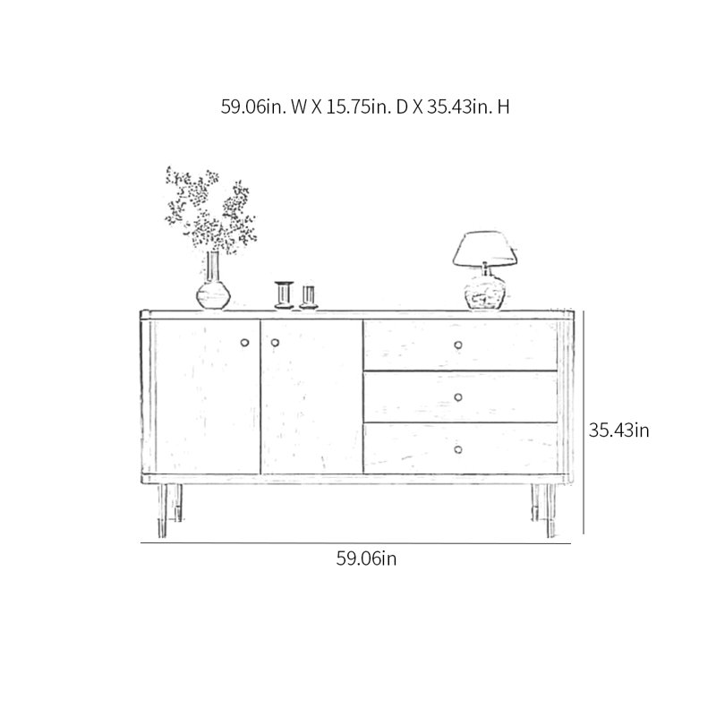 Buffet de luxe rétro, Vert grisâtre