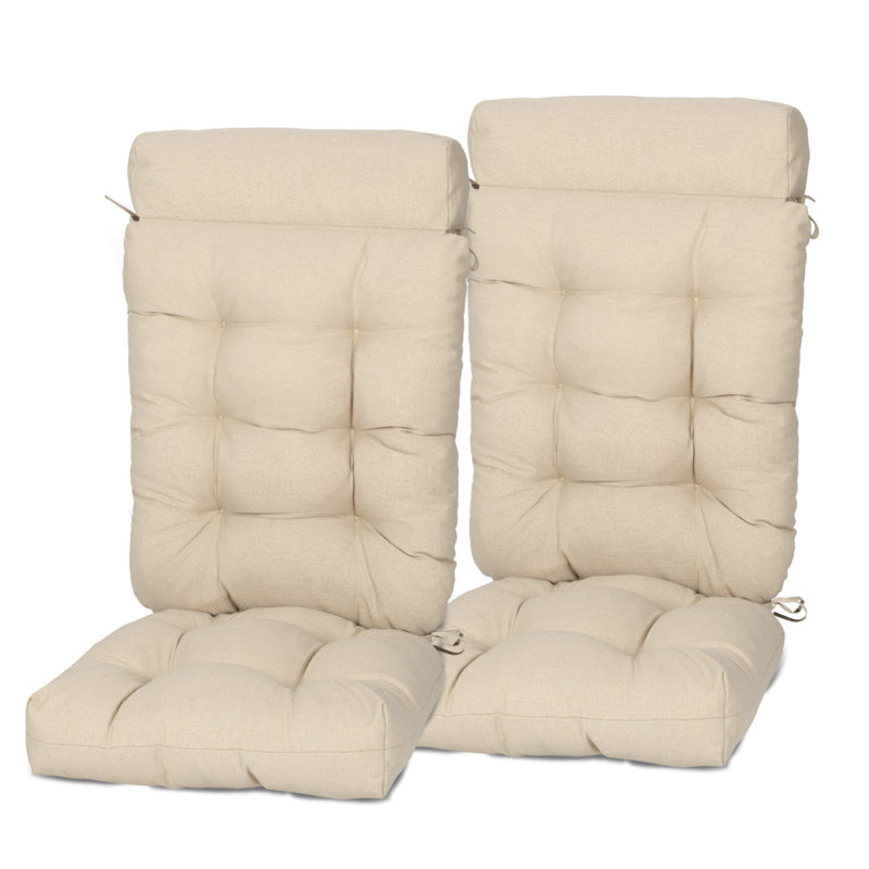  Tufted Rocking Chair Cushion, Set of 2, Khaki