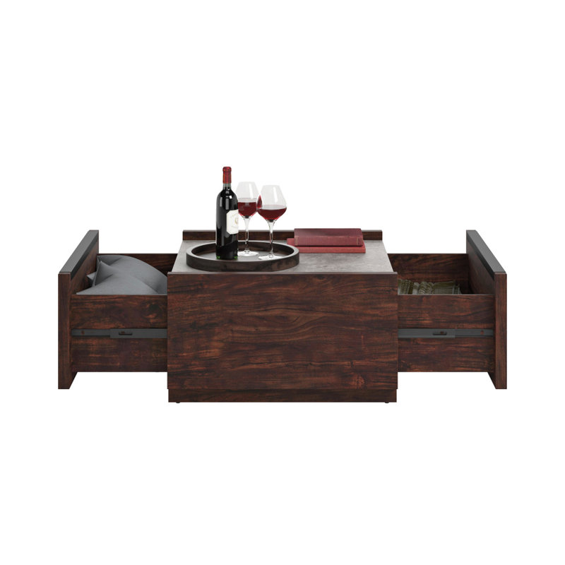 Table basse avec finition noyer foncé, Noyer foncé