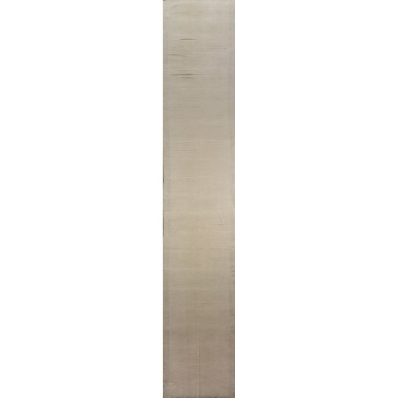 One-of-a-Kind Runner 3' 3'' X 39' 6'' 1910s Runner Wool Area Rug in Beige