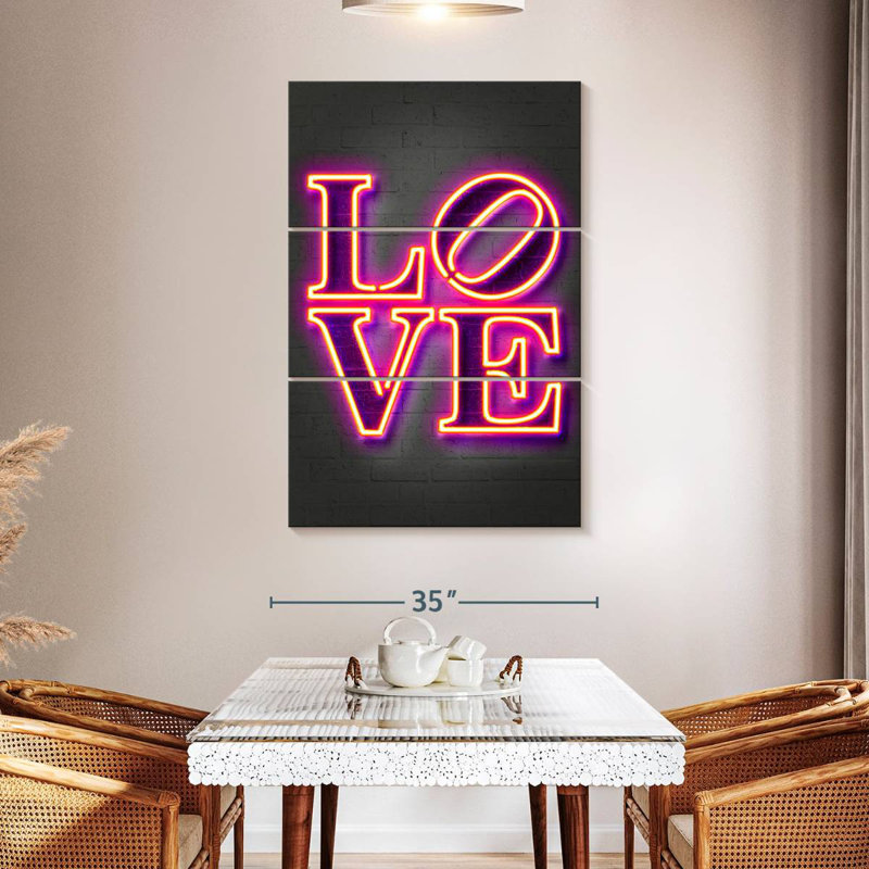 Kema Love In Neon Wall Sign, 50" H x 32" W