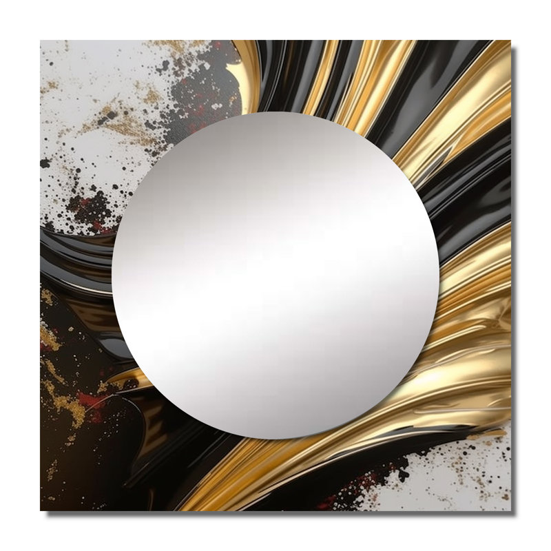 Reigh - Décoration murale abstraite à miroir carré pour chambre à coucher, 23 po x 23 po