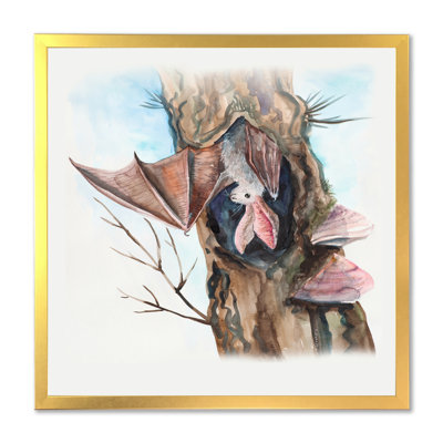 " Bat In A Hollow Tree " Painting Print