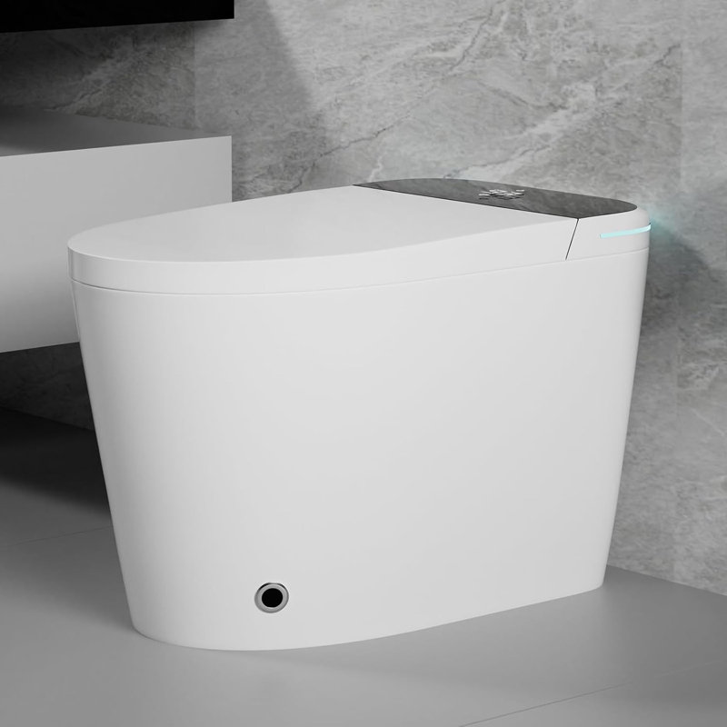 YINGZE 1.28 GPF Wall-Mount Smart Toilet with Bidet, Rear Outlet, Auto Open/Close & Flush, Heated Seat, Warm Water & Dryer, Night Light
