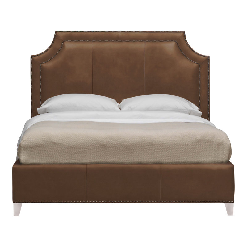 Audrey/Asher Queen Leather Bed, Gatsby Brown Sugar, Dove Gray, Yes