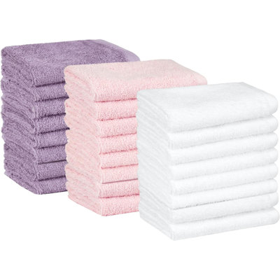 Serviettes de visage pour la salle de bain, débarbouillette 100% coton, séchage rapide - serviette de salon - paquet de 24