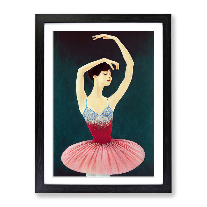 Portrait of a Ballerina - Framed Print, Black, 34cm H x 25cm W