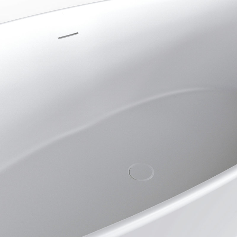 66.9 Inch Freestanding Solid Surface Soaking Bathtub