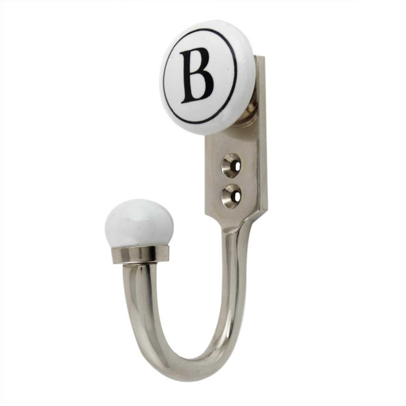 Letter B Ceramic Wall Hook