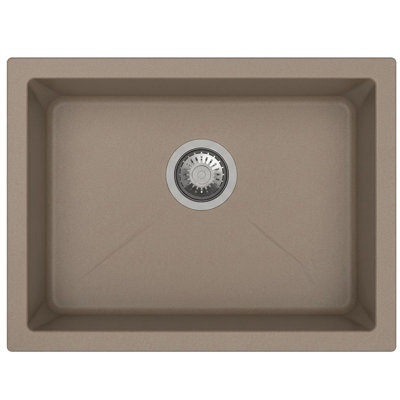 24" Truffle Granite Composite Sink Drop-In/Undermount Single Bowl Kitchen Sink