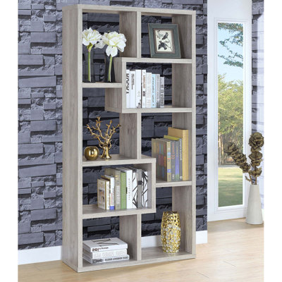 Lawton Grey Driftwood 7-shelf Bookshelf