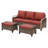 Outdoor Couch Wicker Patio Sofa - 3-Seat Patio Sofa with Cushions and Ottomans-174869783
