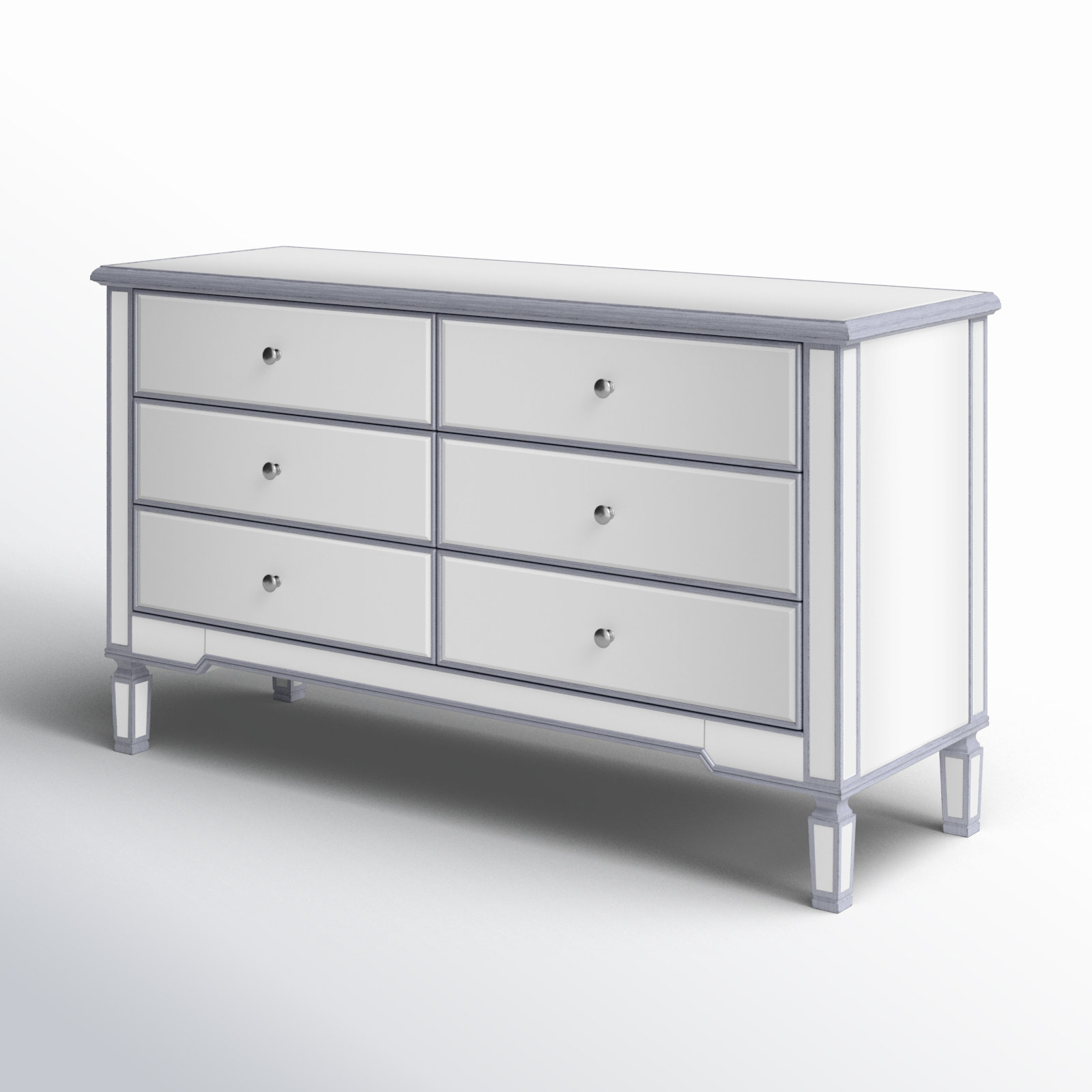 silver double dresser Luca Home Chicago Modern Style Double Dresser and Mirror Set - Bed Bath &  Beyond