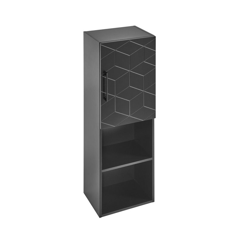 Annecy 15" W x 46" H x 12" D Linen Cabinet in Phantom Black