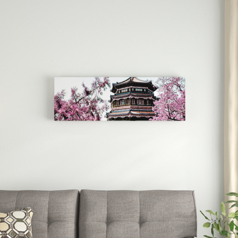 « rose spring i », reproduction de photo horizontale sur toile tendue, H 12 po x l 36 po x P 1,5 po, Toile avec cadre noir