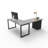 The City, Modern L-Shaped Office Desk for Office and Home, Grey Oak Top with Black Frame-92634380