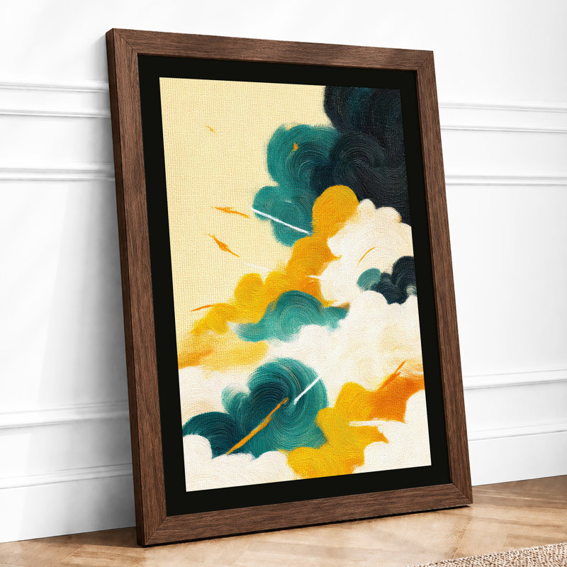 Flowing Forms Abstract - Print, A4 - 29.7 x 21.0 cm, Walnut