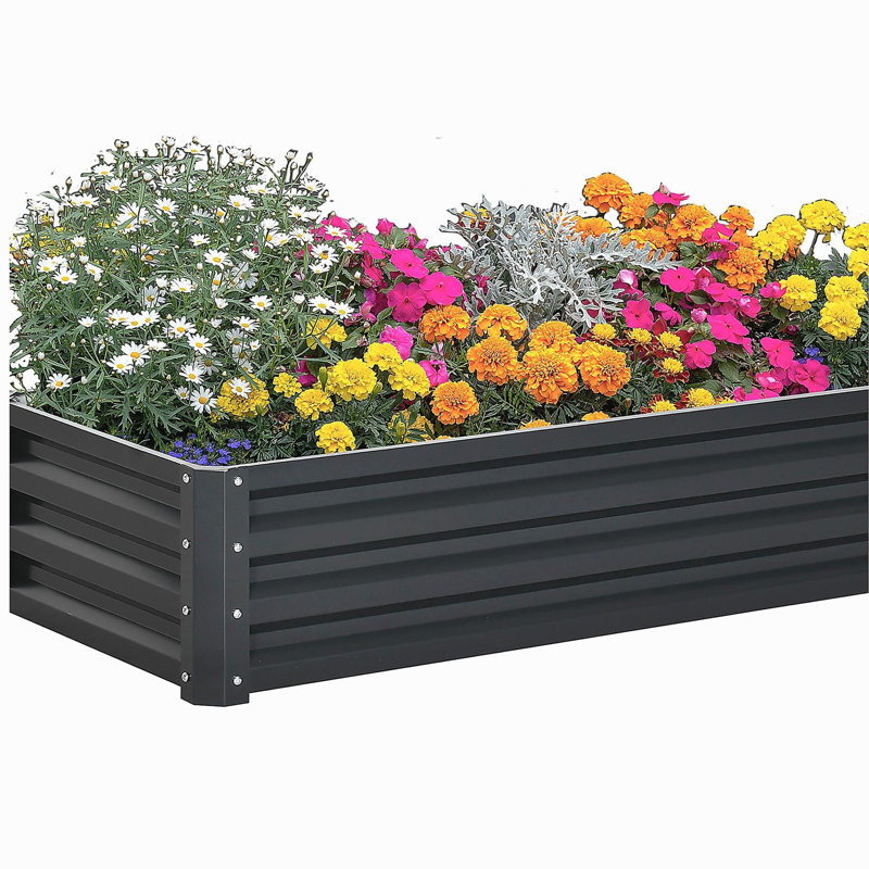 Lit surélevé pour jardin Outsunny, Gris, H 12 po x l 47,25 po x P 23,5 po