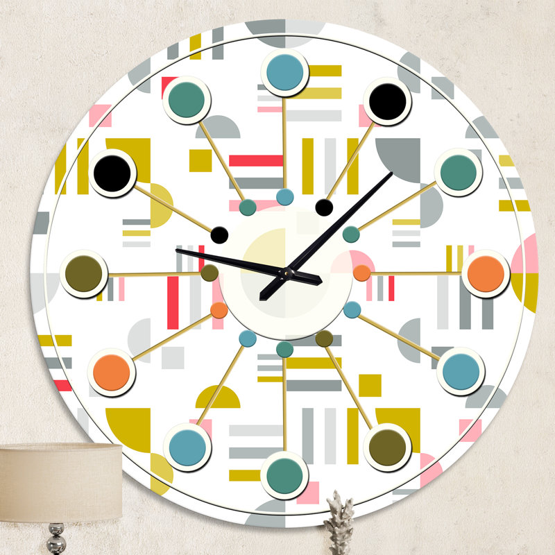 Horloge murale rétro de conception abstraite moderne du milieu du siècle, Moyenne