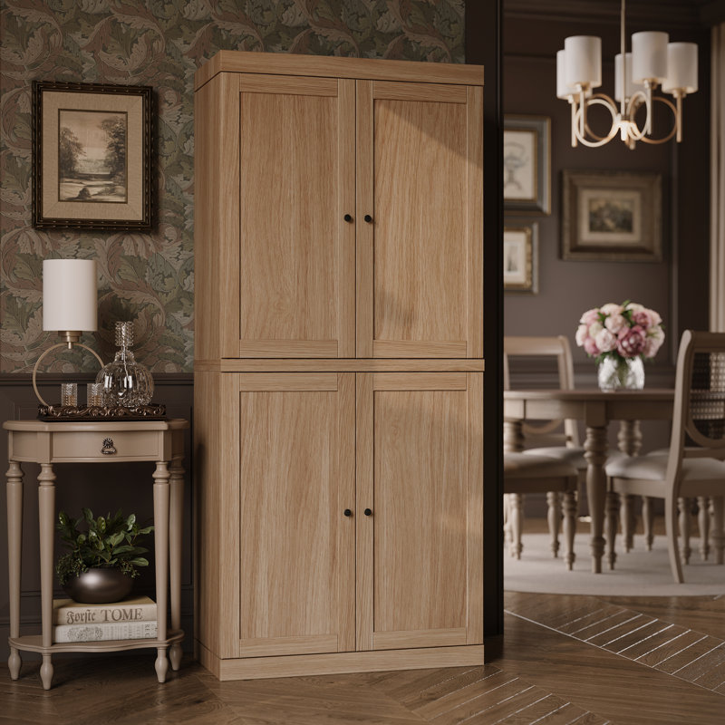 Armoire de salle à manger 100% en chêne massif européen Palace Imports - largeur 32 po, hauteur 71,5 po, conception modulaire avec portes Shaker