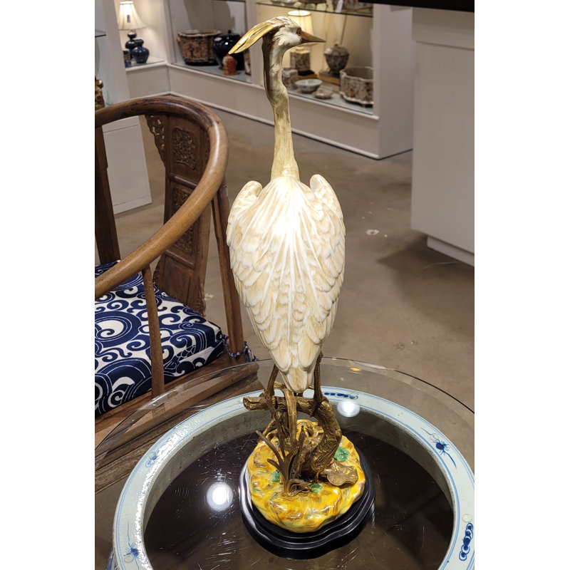 Porcelain Shore Bird with Bronze Ormolu Base