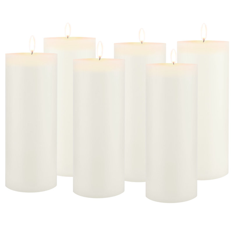 Ensemble de bougies longues 6 pièces, H 8 po x l 3 po x P 3 po