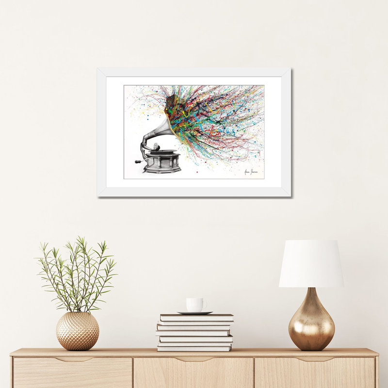 «Radical Rhapsody» par Ashvin Harrison, reproduction, Papier encadré dans un cadre blanc, H 16 po x l 24 po x P 1 po, Oui