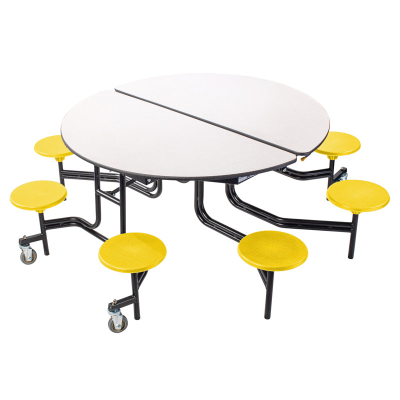 Table de cafétéria circulaire de 81 po, Jaune