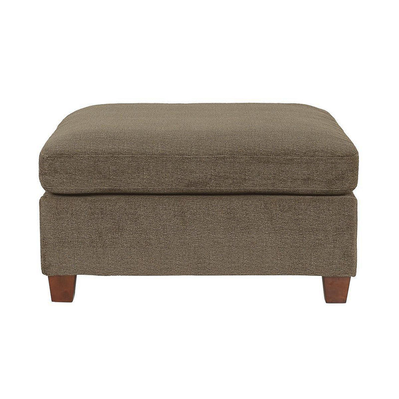 Mobilier de salon contemporain modulaire en coin en tissu de chenille de couleur brun clair 1pc OTTOMAN