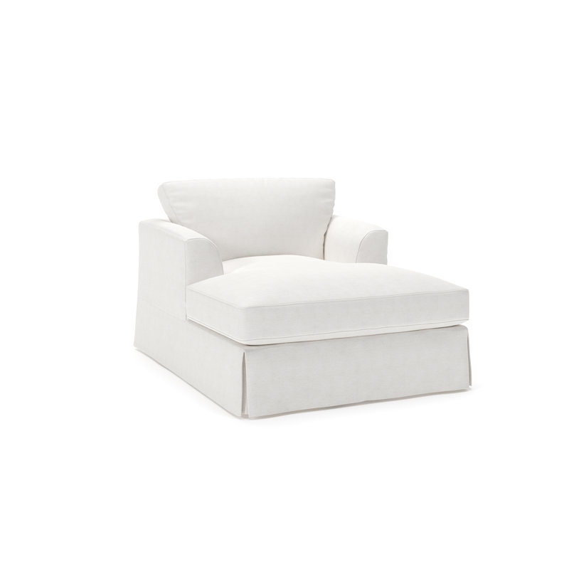 Lucia Upholstered Chaise Lounge, Nomad Snow Crypton® Chenille