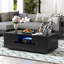 Table basse rectangulaire moderne ultrabrillante, table centrale élégante avec espace de rangement, mobilier d'appoint avec 16 lumières DEL de couleur pour le salon-95266165