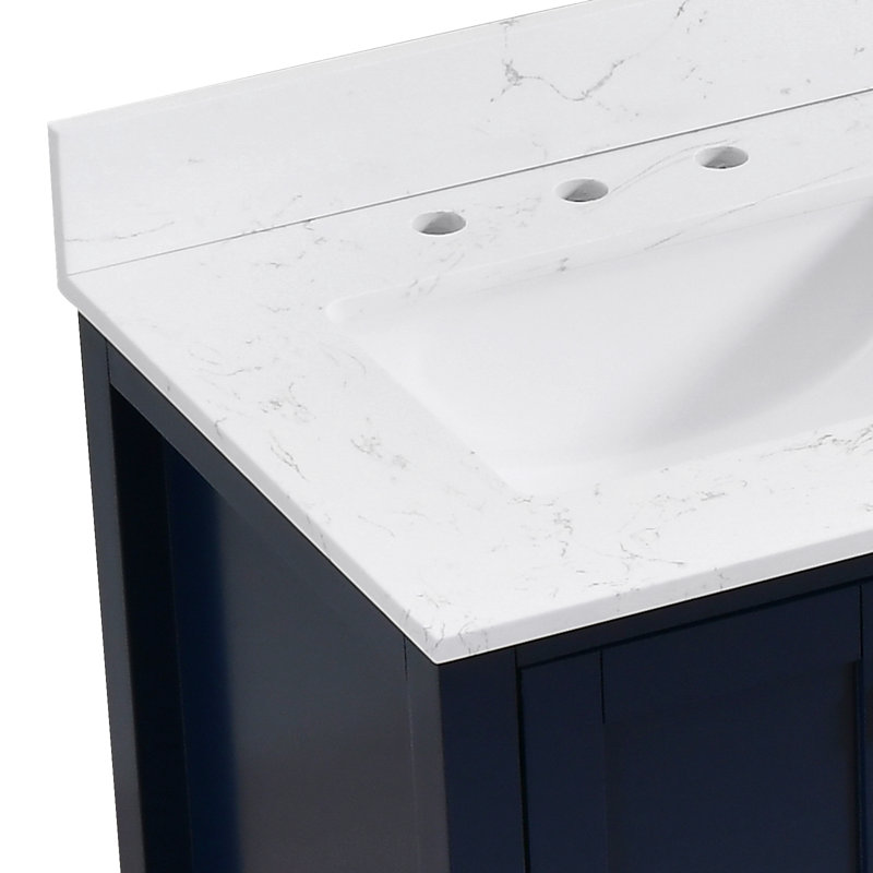 Render 22 In. D Double Bathroom Vanity With Engineered Top, 60", Blue