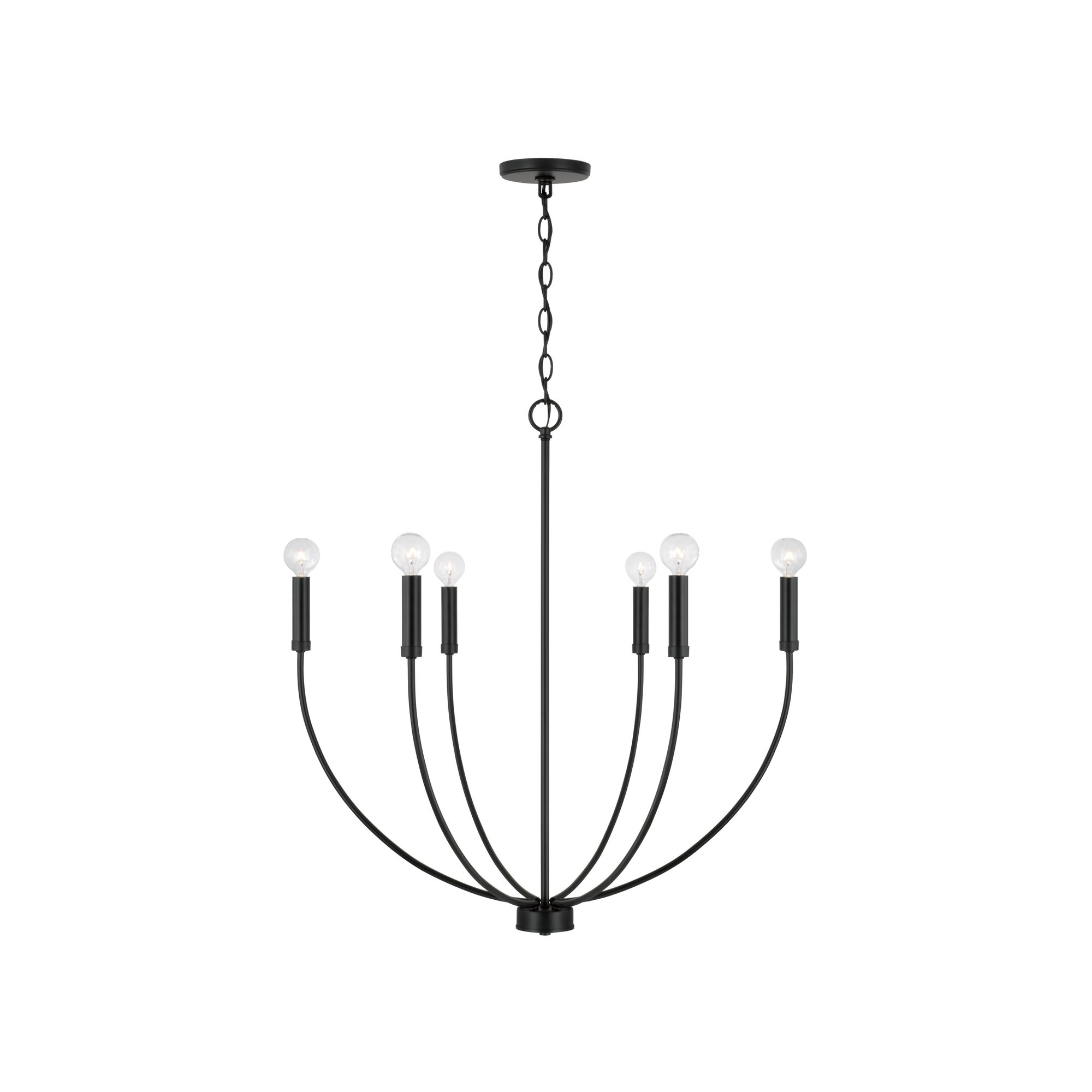 Ansley Dimmable Classic / Traditional Chandelier, Black, 6 Lights