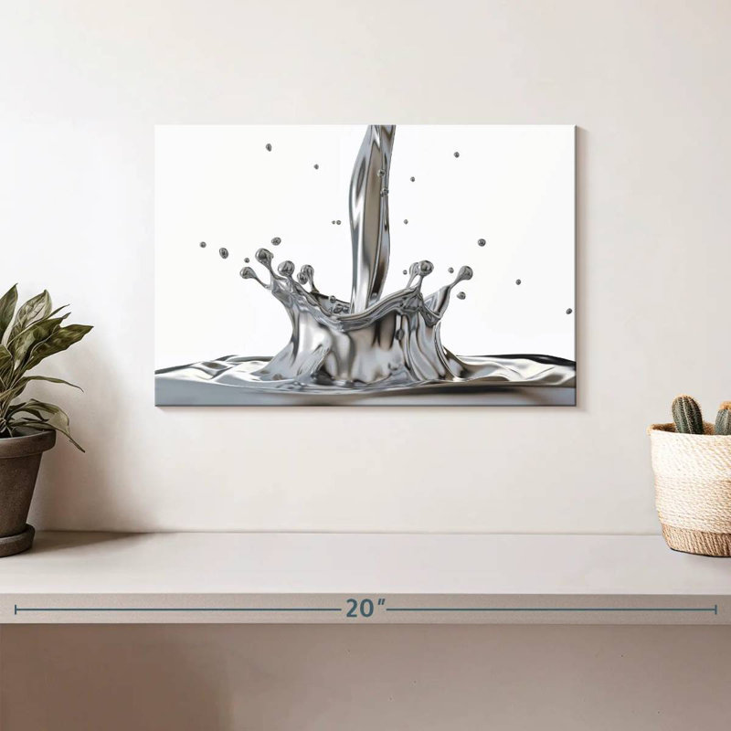 Avery Liquid Silver Splash, 8" H x 12" W