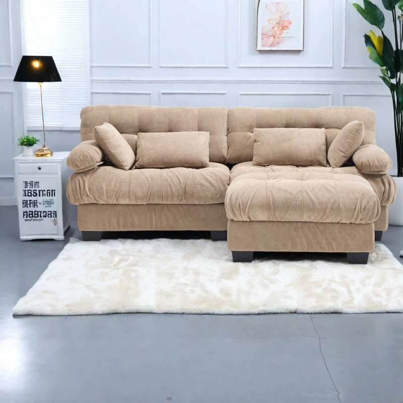 Canapé modulaire à assise profonde, canapé en forme de L moderne pour la maison