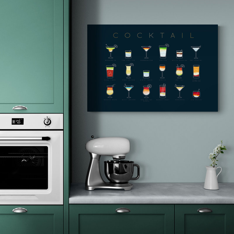 Cocktail Recipes - Wrapped Canvas Print, 61 H x 81 W cm