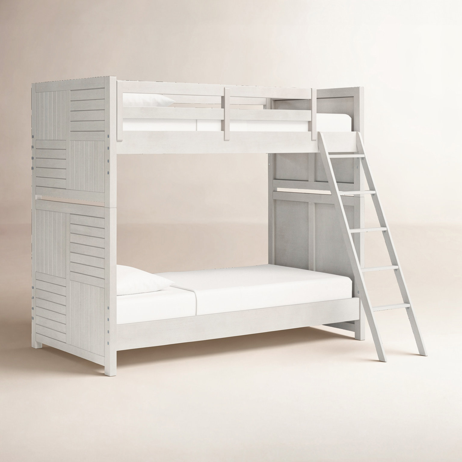 Halley Twin over Twin Solid Wood Standard Bunk Bed, White