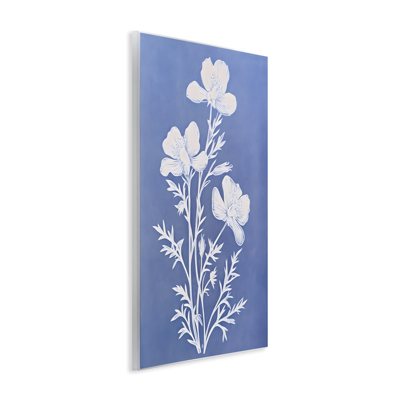 Art mural bleu céruléen par Petals Prints Design, H 19 po x l 13 po