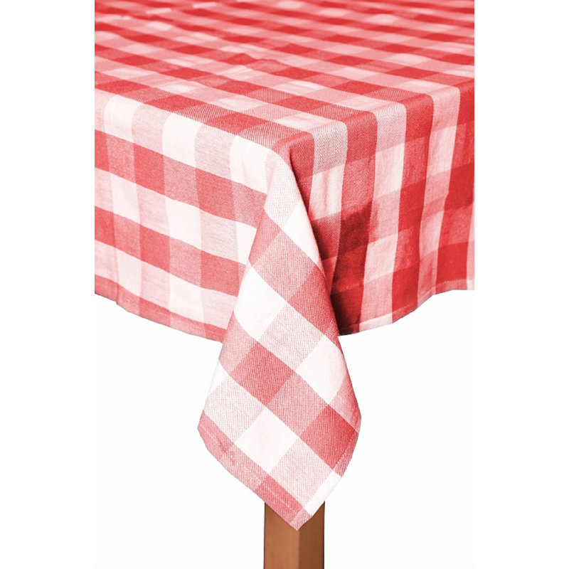 Connors Cotton Tablecloth, Red, 104" x 60"