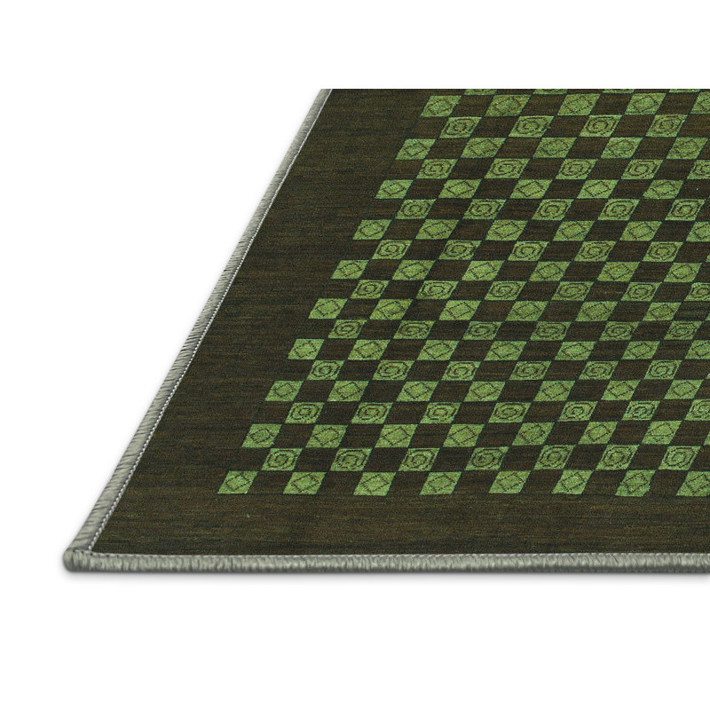 Performance Checkered Indoor Rug, Rectangle 8' x 10'