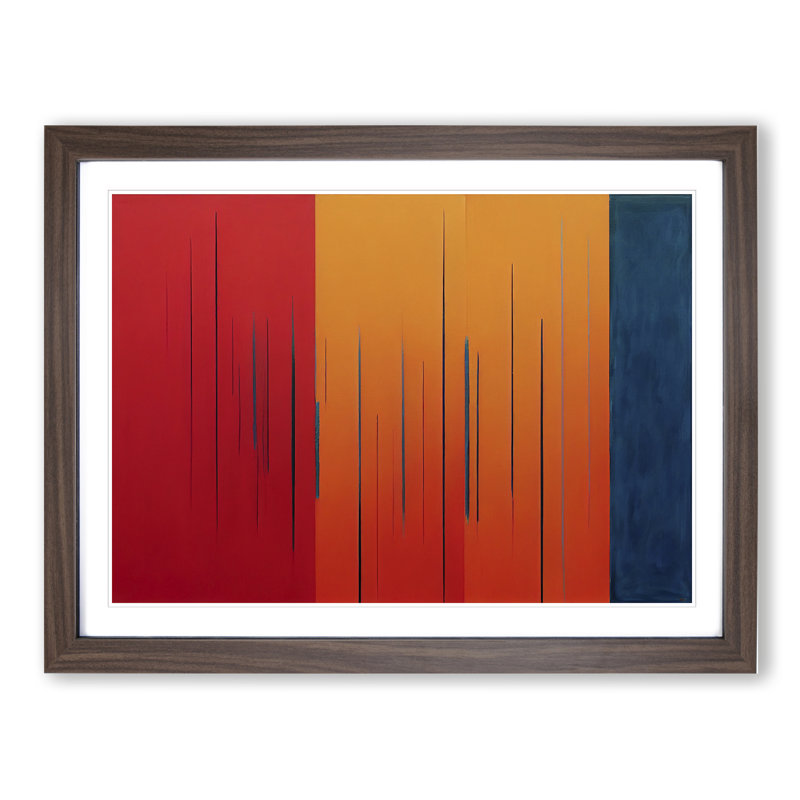 Single Picture Frame Painting, 46cm H x 64cm W, Walnut Framed