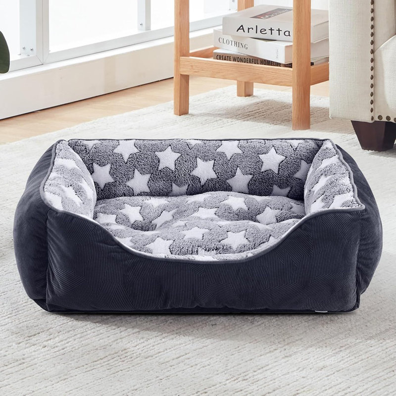 Lit rectangulaire pour grands chiens, lit douillet et lavable ..., Noir